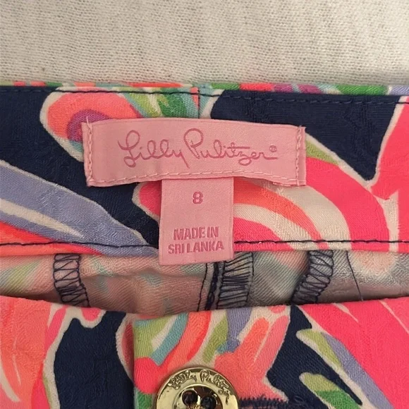 Lilly Pulitzer Kelly Ankle Pants in Resort Navy Banana Flambe Women’s Sz 8 - Picture 4 of 12